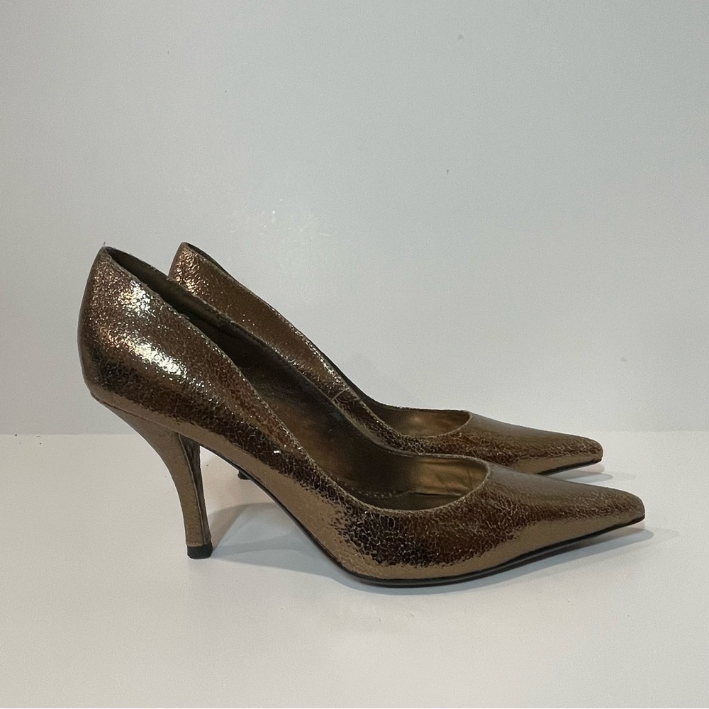 Steve Madden Darring Gold Metallic Heels Sz 8